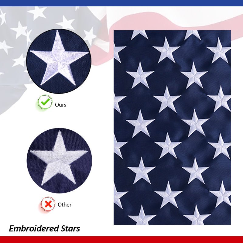 Luckybay American Flag – Premium Outdoor USA Flag with Embroidered Stars, Heavy - Duty Fabric, Durable US Flag for Outside Display by Luckybay | Home & Garden > Decor > Flags & Banners > Flags | Amurx