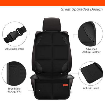 Luckybay Car Seat Protector – XL Kids Seat Cover with Thick Padding, Non - Slip Backing, 2 Mesh Pockets – Durable Waterproof 600D Fabric & PVC Leather by Luckybay | Vehicles & Parts > Vehicle Parts & Accessories > Vehicle Seats > Vehicle Seat Covers | Amurx