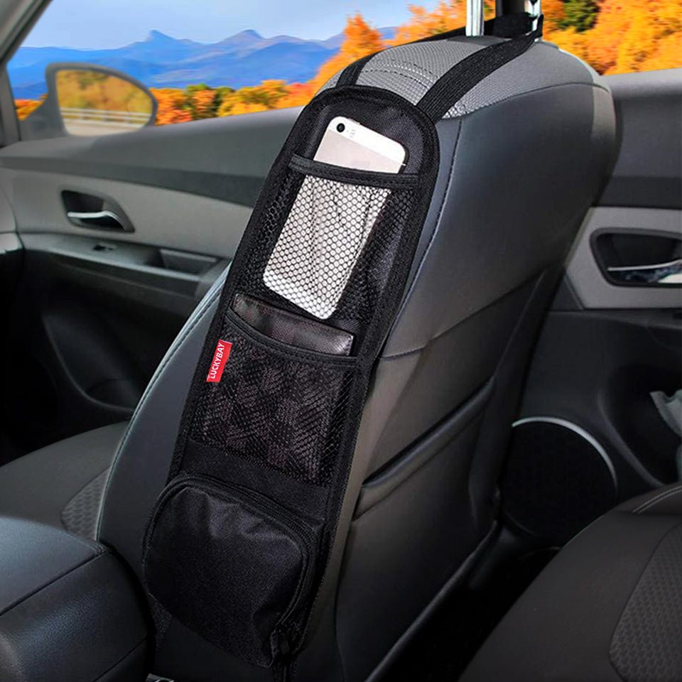 Luckybay Car Seat Side Organizer – Hanging Storage Bag with Mesh & Zipper Pockets for Phones, Drinks & Essentials – Universal Fit for Cars, SUVs & Trucks by Luckybay | Automotive › Interior Accessories › Consoles & Organizers › Seat Back Organizers | Amurx