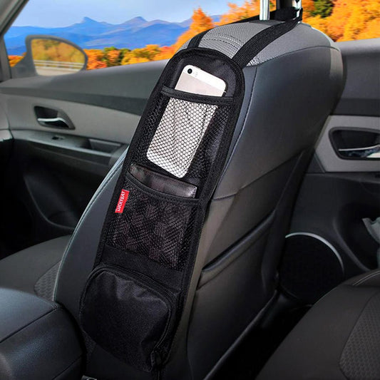 Luckybay Car Seat Side Organizer – Hanging Storage Bag with Mesh & Zipper Pockets for Phones, Drinks & Essentials – Universal Fit for Cars, SUVs & Trucks by Luckybay | Automotive › Interior Accessories › Consoles & Organizers › Seat Back Organizers | Amurx