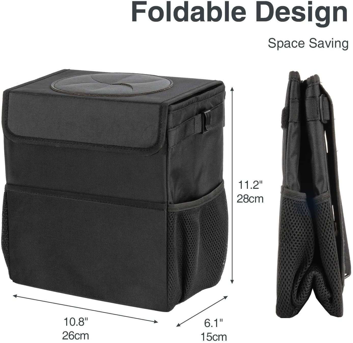 Luckybay Car Trash Can – Portable Hanging Car Garbage Bin with Lid, Storage Pockets & Collapsible Design for Cars, SUVs & Trucks by Luckybay | Vehicles & Parts > Vehicle Parts & Accessories > Vehicle Maintenance, Care & Decor > Vehicle Decor > Vehicle Organizers | Amurx