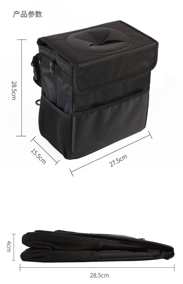 Luckybay Car Trash Can – Portable Hanging Car Garbage Bin with Lid, Storage Pockets & Collapsible Design for Cars, SUVs & Trucks by Luckybay | Vehicles & Parts > Vehicle Parts & Accessories > Vehicle Maintenance, Care & Decor > Vehicle Decor > Vehicle Organizers | Amurx