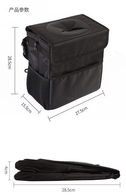 Luckybay Car Trash Can – Portable Hanging Car Garbage Bin with Lid, Storage Pockets & Collapsible Design for Cars, SUVs & Trucks by Luckybay | Vehicles & Parts > Vehicle Parts & Accessories > Vehicle Maintenance, Care & Decor > Vehicle Decor > Vehicle Organizers | Amurx