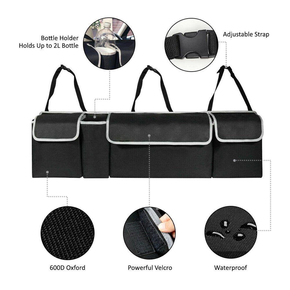 Luckybay Car Trunk Organizer – Hanging Seat Back Storage with Large Pockets, Space - Saving Backseat Organizer for Cars, SUVs & Trucks by Luckybay | Vehicles & Parts > Vehicle Parts & Accessories > Vehicle Interior Accessories > Vehicle Organizers | Amurx