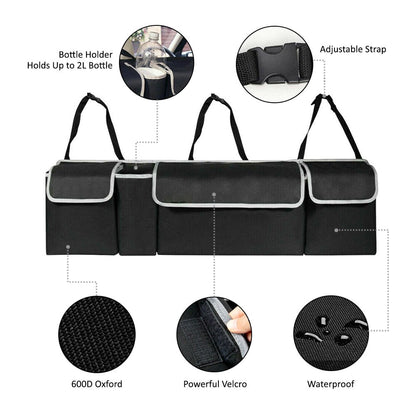 Luckybay Car Trunk Organizer – Hanging Seat Back Storage with Large Pockets, Space - Saving Backseat Organizer for Cars, SUVs & Trucks by Luckybay | Vehicles & Parts > Vehicle Parts & Accessories > Vehicle Interior Accessories > Vehicle Organizers | Amurx