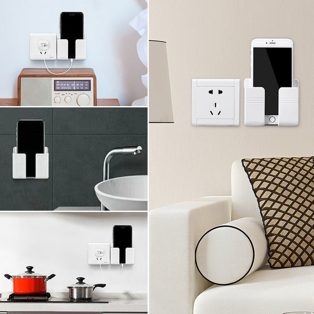 Luckybay D1 Wall Mount Phone Holder – Adhesive Phone Stand with Cable Slot for Shower, Charging, RV – Compatible with iPhone, Smartphones & TV Remotes by Luckybay | Wall Mount Phone Holders & Stands | Amurx