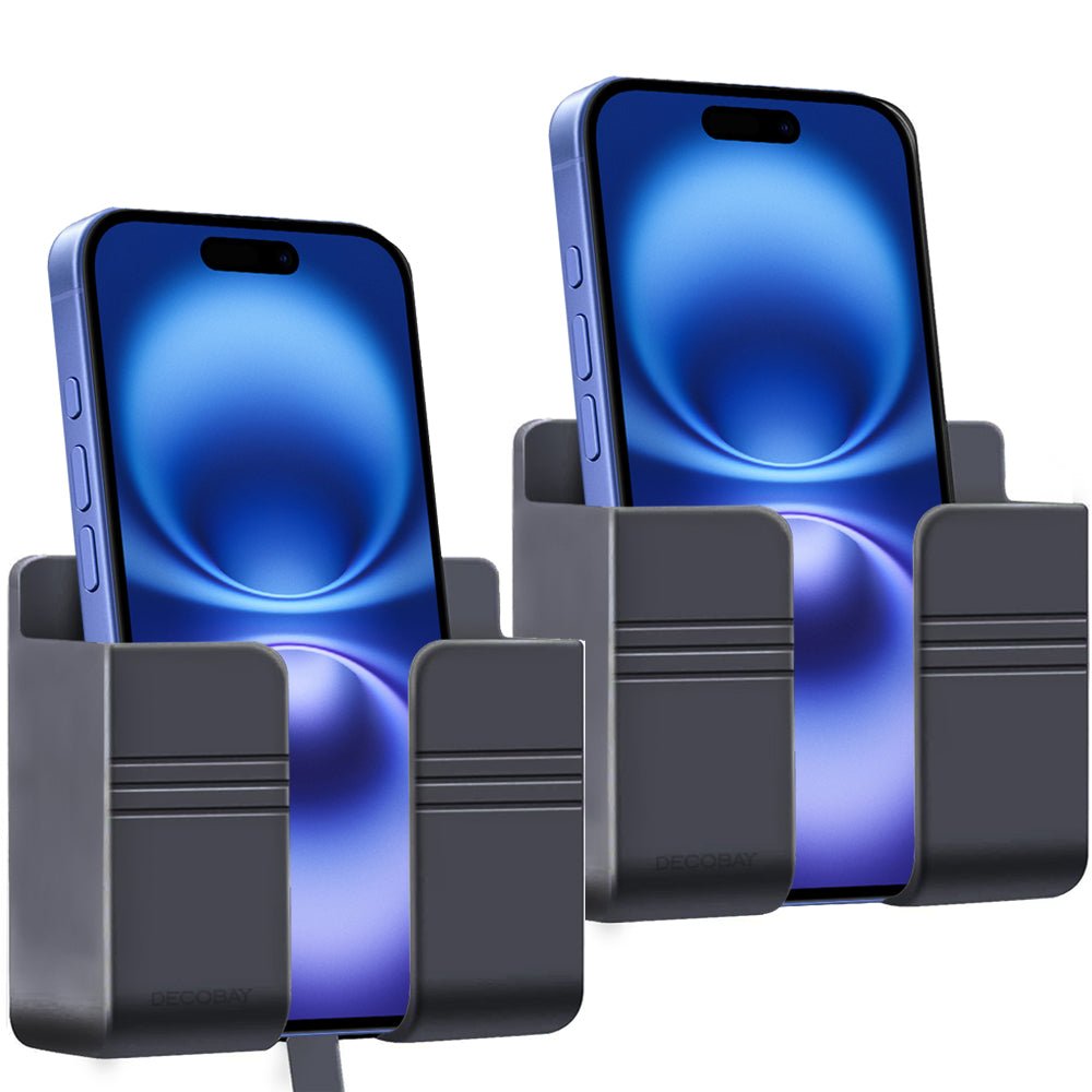 Luckybay D1 Wall Mount Phone Holder – Adhesive Phone Stand with Cable Slot for Shower, Charging, RV – Compatible with iPhone, Smartphones & TV Remotes by Luckybay | Wall Mount Phone Holders & Stands | Amurx