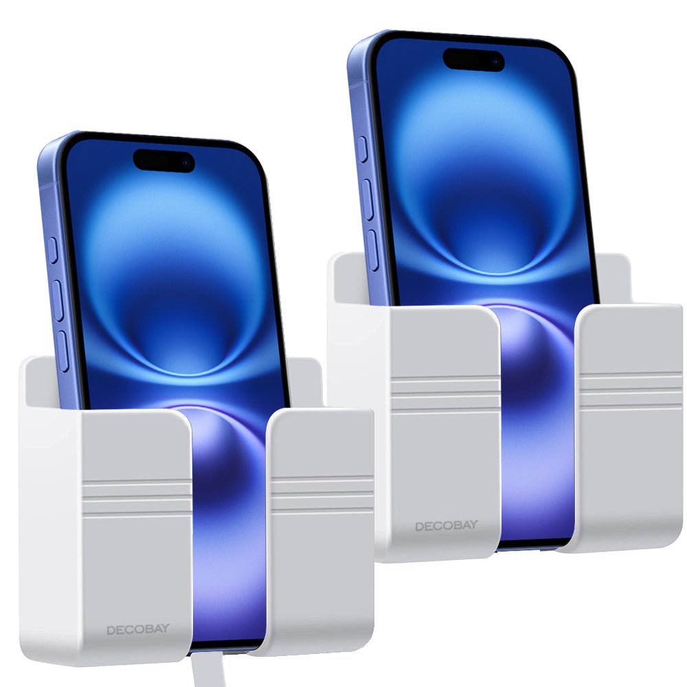 Luckybay D1 Wall Mount Phone Holder – Adhesive Phone Stand with Cable Slot for Shower, Charging, RV – Compatible with iPhone, Smartphones & TV Remotes by Luckybay | Wall Mount Phone Holders & Stands | Amurx