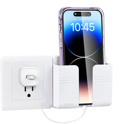 Luckybay D1 Wall Mount Phone Holder – Adhesive Phone Stand with Cable Slot for Shower, Charging, RV – Compatible with iPhone, Smartphones & TV Remotes by Luckybay | Wall Mount Phone Holders & Stands | Amurx