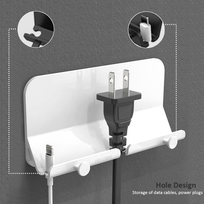 Luckybay D2 Wall Mount Phone Holder – Adhesive Hands - Free Stand with Cable Slot for Shower, Charging, RV – Compatible with iPhone, Smartphones, Keys & More by Luckybay | Wall Mount Phone Holders & Stands | Amurx