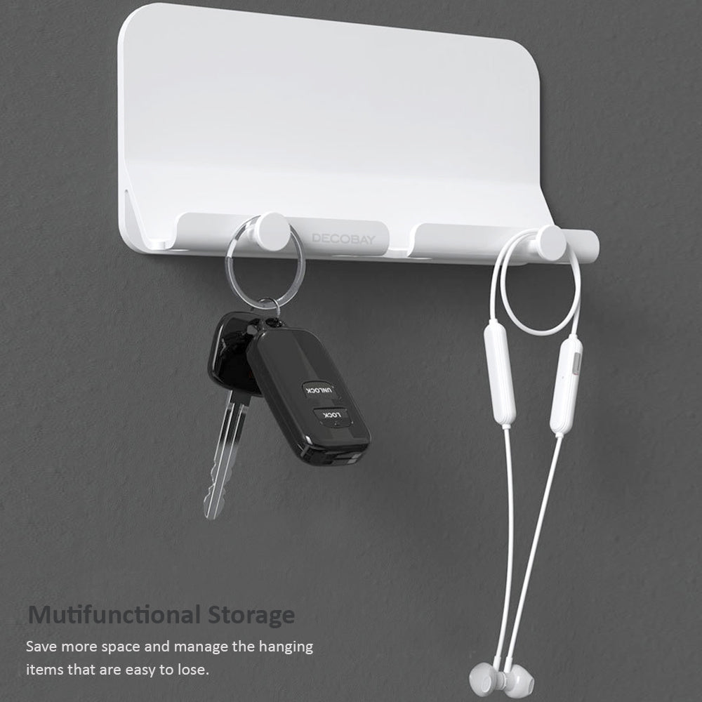 Luckybay D2 Wall Mount Phone Holder – Adhesive Hands - Free Stand with Cable Slot for Shower, Charging, RV – Compatible with iPhone, Smartphones, Keys & More by Luckybay | Wall Mount Phone Holders & Stands | Amurx