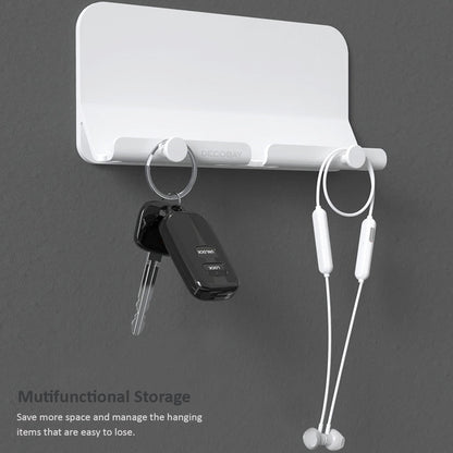 Luckybay D2 Wall Mount Phone Holder – Adhesive Hands - Free Stand with Cable Slot for Shower, Charging, RV – Compatible with iPhone, Smartphones, Keys & More by Luckybay | Wall Mount Phone Holders & Stands | Amurx