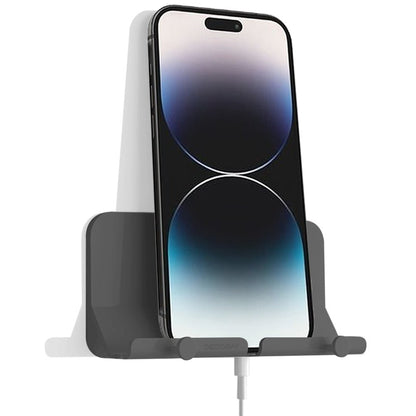 Luckybay D2 Wall Mount Phone Holder – Adhesive Hands - Free Stand with Cable Slot for Shower, Charging, RV – Compatible with iPhone, Smartphones, Keys & More by Luckybay | Wall Mount Phone Holders & Stands | Amurx