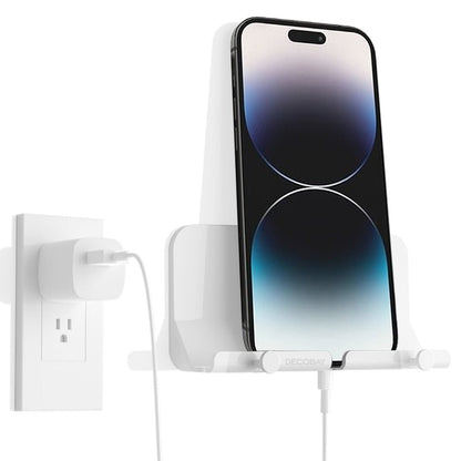 Luckybay D2 Wall Mount Phone Holder – Adhesive Hands - Free Stand with Cable Slot for Shower, Charging, RV – Compatible with iPhone, Smartphones, Keys & More by Luckybay | Wall Mount Phone Holders & Stands | Amurx