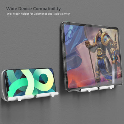 Luckybay D2 Wall Mount Phone Holder – Adhesive Hands - Free Stand with Cable Slot for Shower, Charging, RV – Compatible with iPhone, Smartphones, Keys & More by Luckybay | Wall Mount Phone Holders & Stands | Amurx