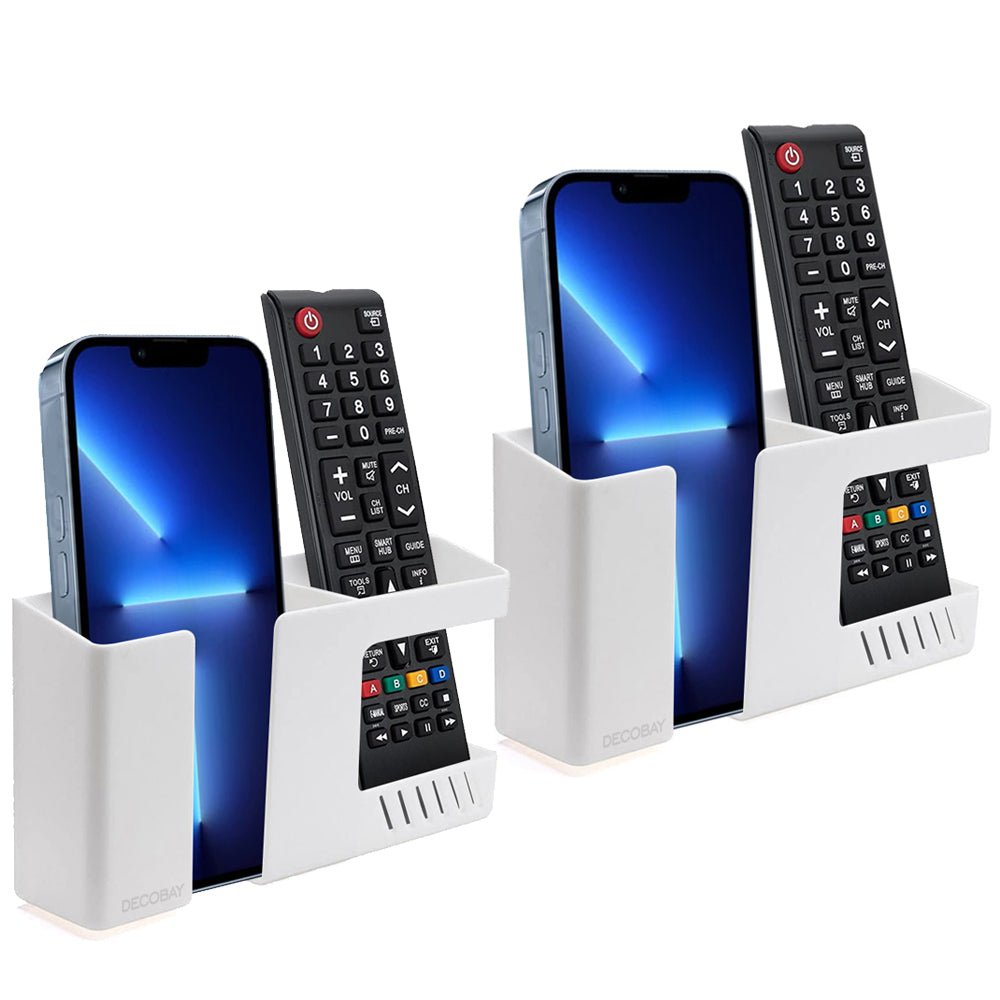 Luckybay D3 Wall Mount Phone Holder – Punch - Free Adhesive Storage Box for Phone Charging, TV Remote & Accessories – Bedside or Multipurpose Organizer by Luckybay | Wall Mount Phone Holders & Stands | Amurx