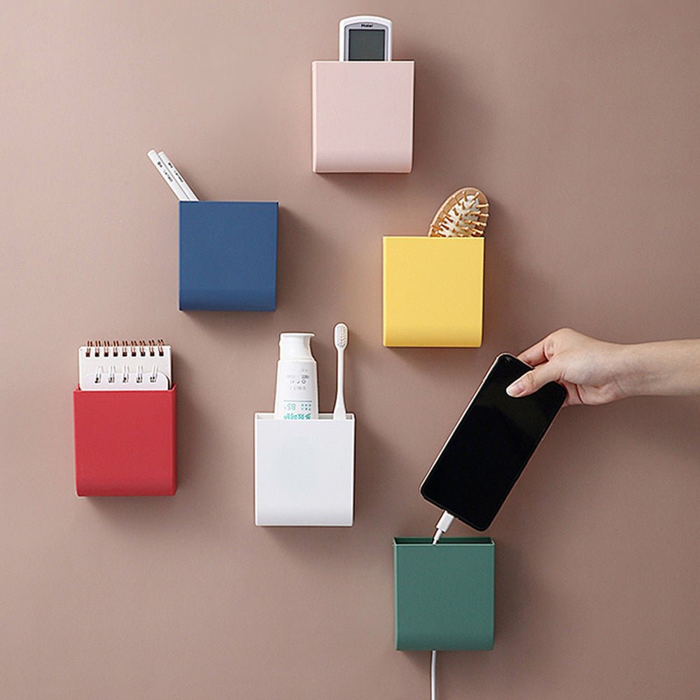 Luckybay D4 Wall Mount Phone Holder – Adhesive Stand with Cable Hole for Charging Phones, TV Remotes & Accessories – Multipurpose Organizer for Home & RV by Luckybay | Wall Mount Phone Holders & Stands | Amurx