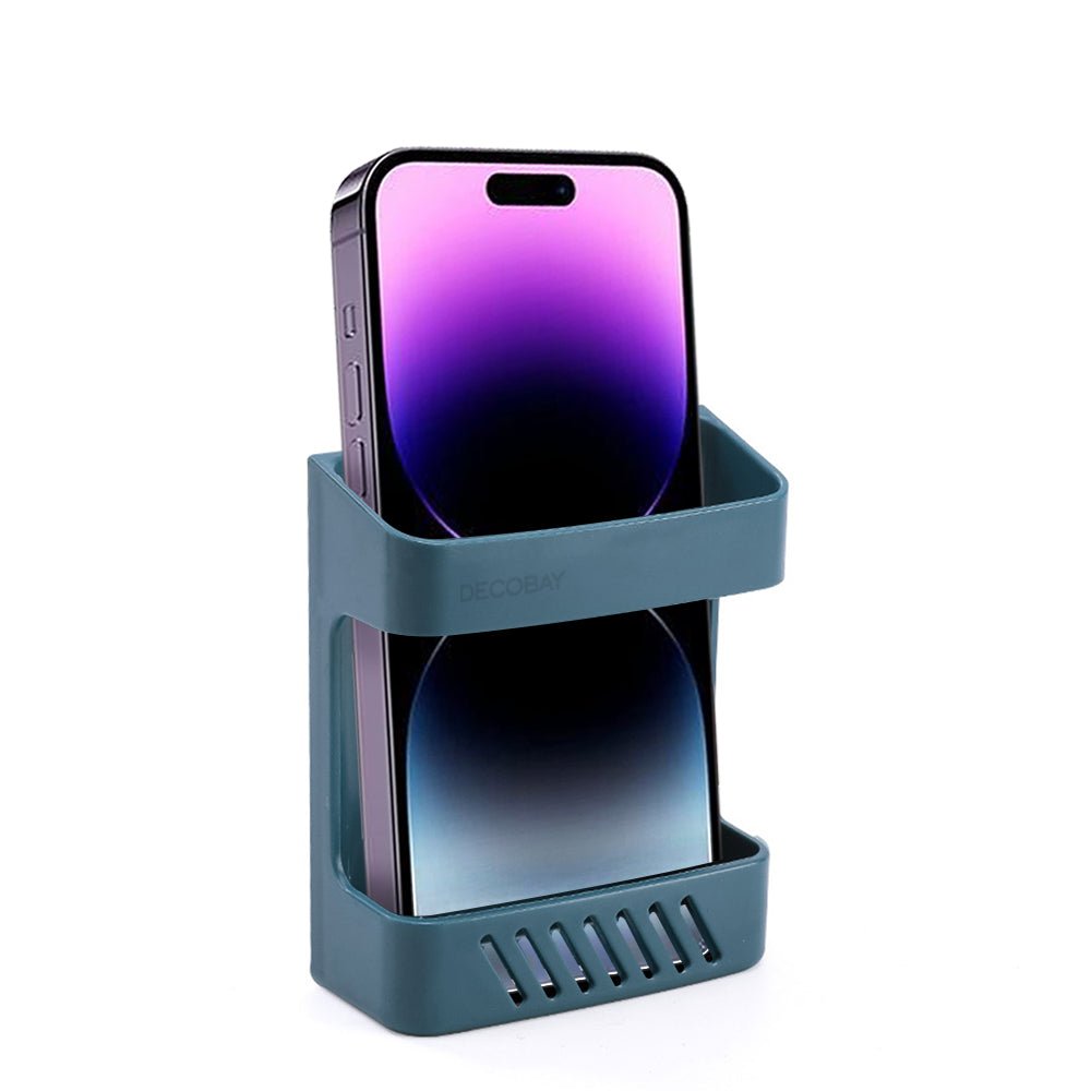 Luckybay D5 Wall Mount Phone Holder – Adhesive Storage Box with Cable Hole for Charging Phones, TV Remotes & Accessories – Bedside Multipurpose Organizer by Luckybay | Wall Mount Phone Holders & Stands | Amurx