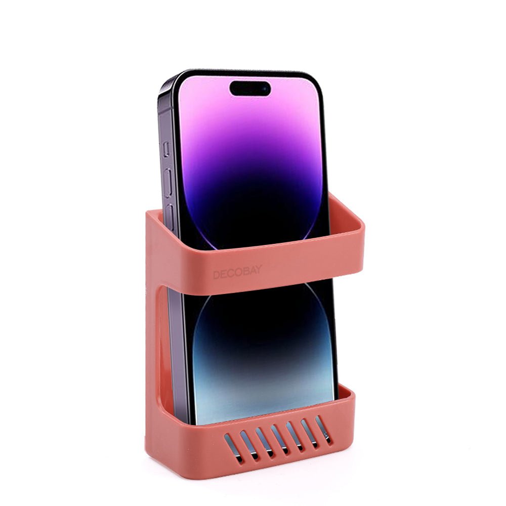 Luckybay D5 Wall Mount Phone Holder – Adhesive Storage Box with Cable Hole for Charging Phones, TV Remotes & Accessories – Bedside Multipurpose Organizer by Luckybay | Wall Mount Phone Holders & Stands | Amurx