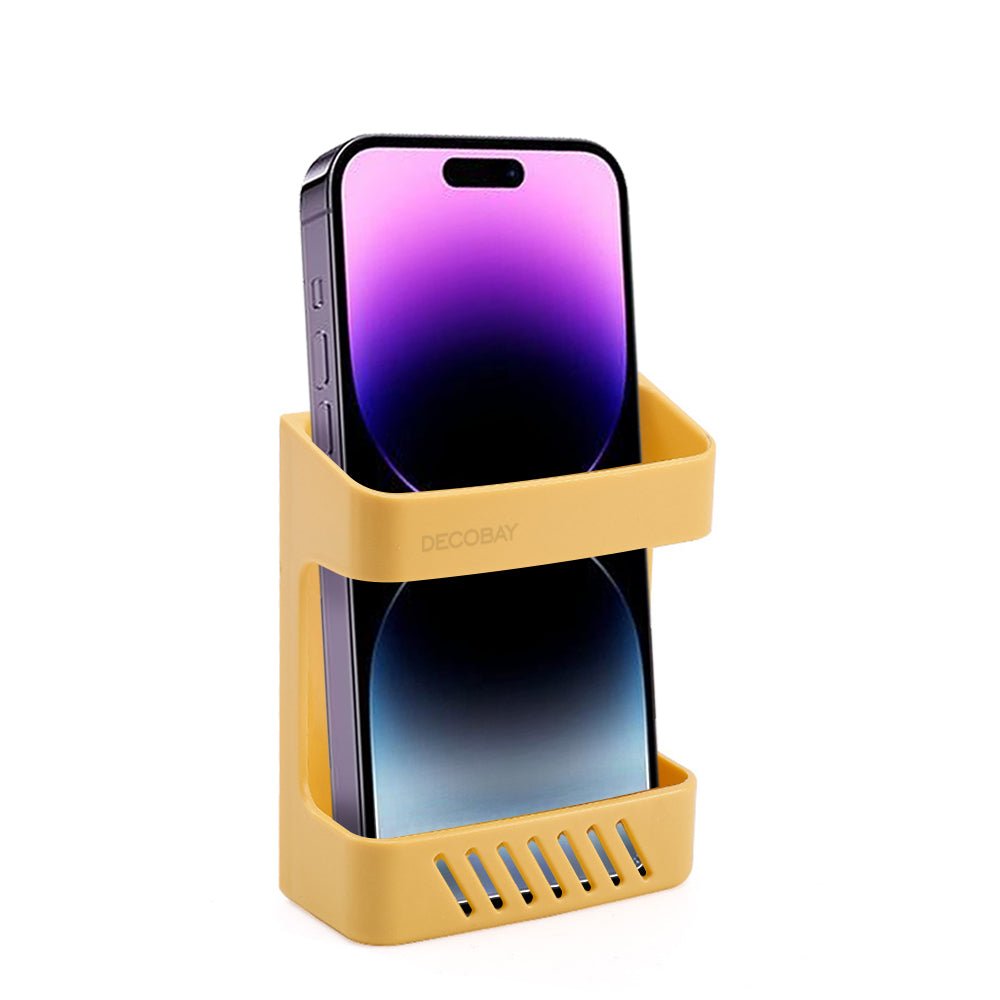 Luckybay D5 Wall Mount Phone Holder – Adhesive Storage Box with Cable Hole for Charging Phones, TV Remotes & Accessories – Bedside Multipurpose Organizer by Luckybay | Wall Mount Phone Holders & Stands | Amurx