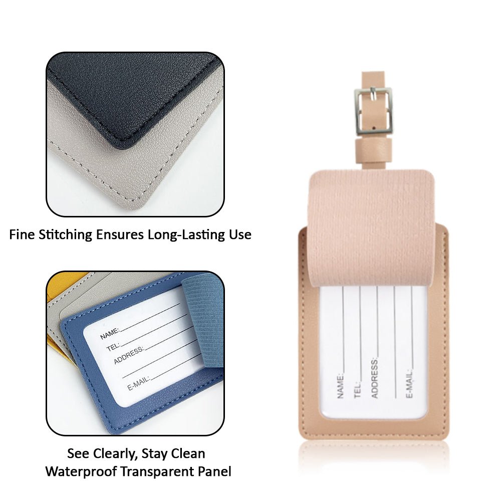 Luckybay Luggage Tags – 2 Pack PU Leather Bag Tags with Privacy Flap, Extended Strap & Dual - Sided Info Card – Durable Travel Accessories for Suitcases by Luckybay | Luggage & Bags > Luggage Accessories > Luggage Tags | Amurx