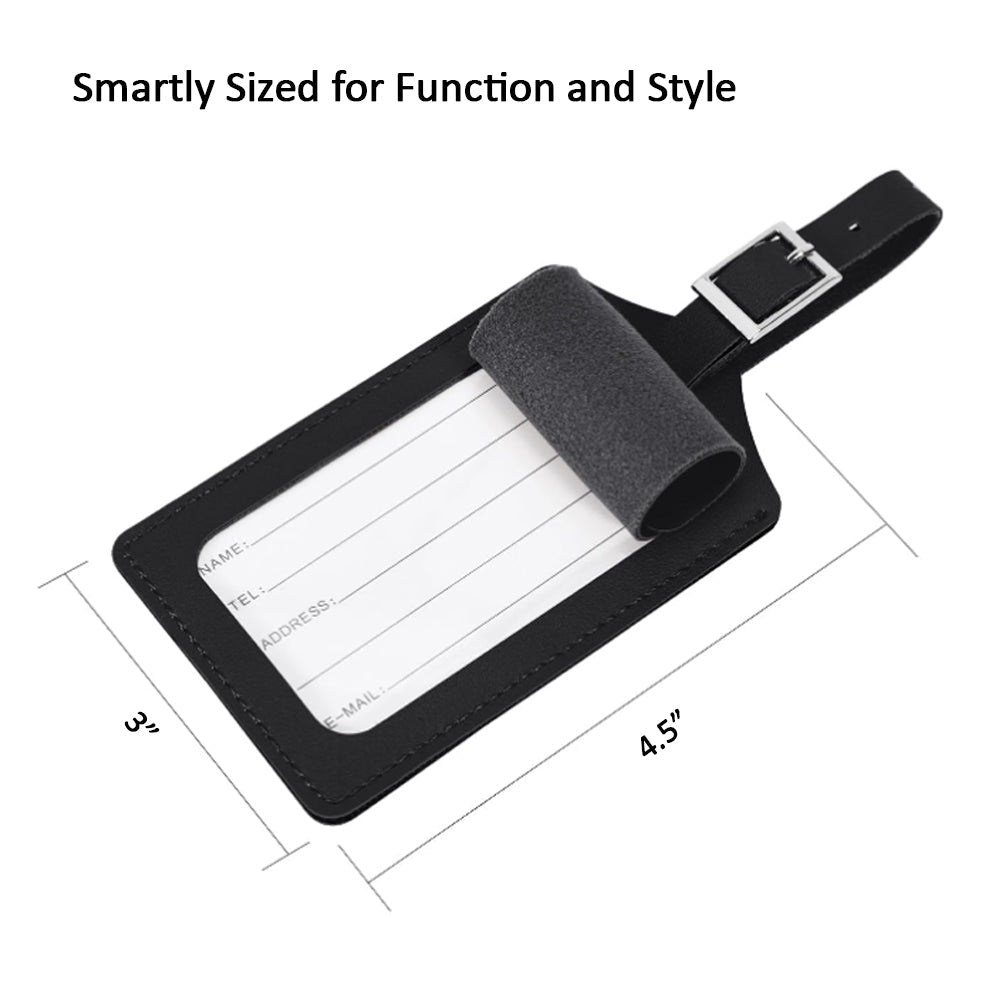 Luckybay Luggage Tags – 2 Pack PU Leather Bag Tags with Privacy Flap, Extended Strap & Dual - Sided Info Card – Durable Travel Accessories for Suitcases by Luckybay | Luggage & Bags > Luggage Accessories > Luggage Tags | Amurx