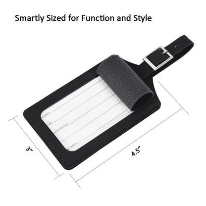 Luckybay Luggage Tags – 2 Pack PU Leather Bag Tags with Privacy Flap, Extended Strap & Dual - Sided Info Card – Durable Travel Accessories for Suitcases by Luckybay | Luggage & Bags > Luggage Accessories > Luggage Tags | Amurx