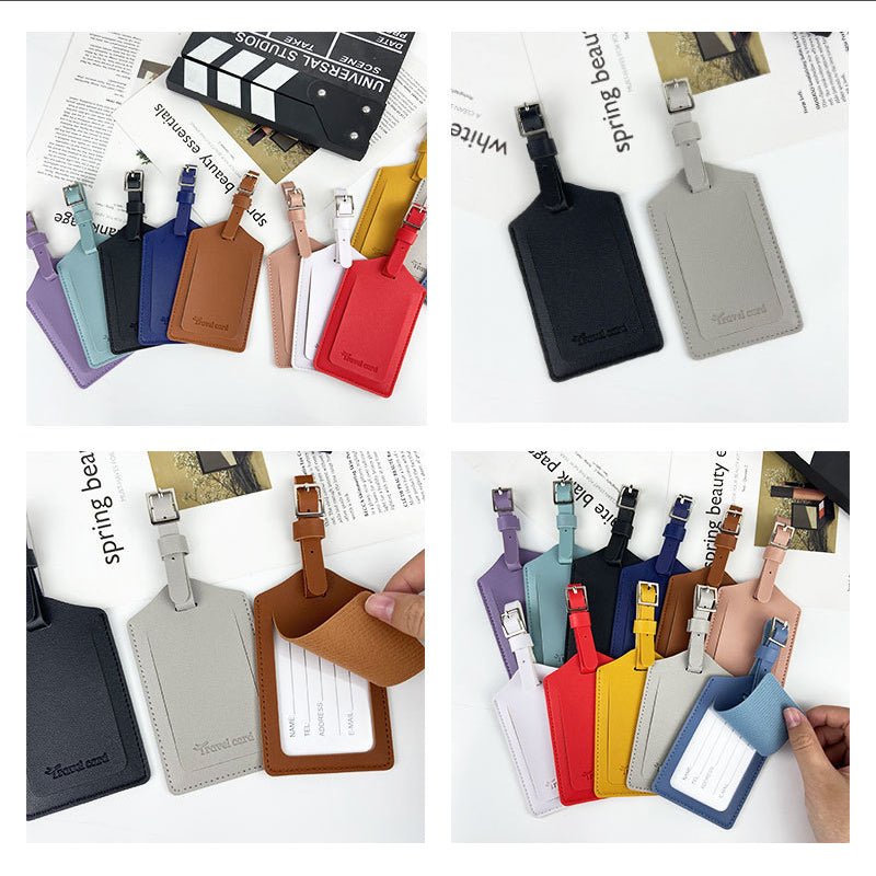 Luckybay Luggage Tags – 2 Pack PU Leather Bag Tags with Privacy Flap, Extended Strap & Dual - Sided Info Card – Durable Travel Accessories for Suitcases by Luckybay | Luggage & Bags > Luggage Accessories > Luggage Tags | Amurx