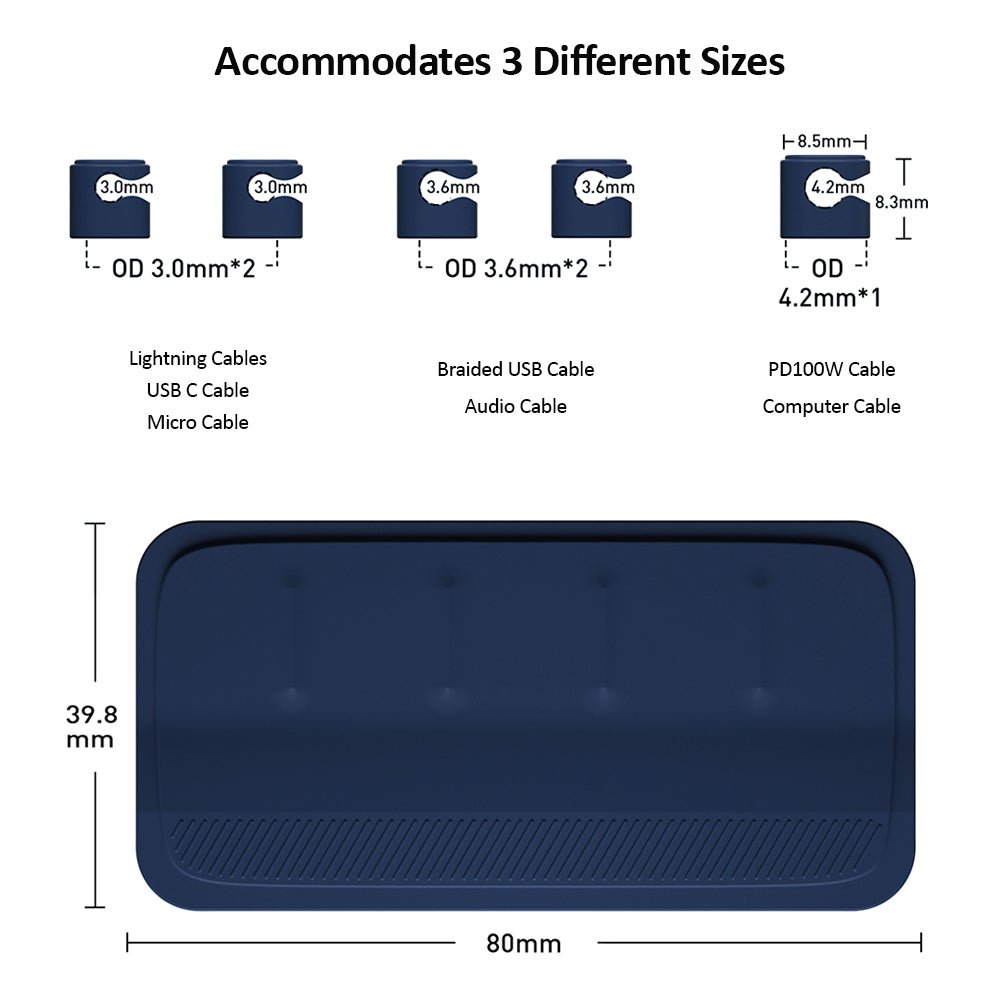 Luckybay Magnetic Cable Holder – 5 Clip Cord Organizer for USB - C, Lightning, Micro USB & Audio Cables with Strong Adhesive for Desk & Office by Luckybay | Electronics > Electronics Accessories > Cable Management | Amurx