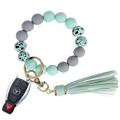 Luckybay Silicone Beaded Keychain Bracelet for Women – Stylish Car Key Ring Wristlet with Tassel, Waterproof, Lightweight & Comfortable by Luckybay | Apparel & Accessories > Handbag & Wallet Accessories > Keychains & Keyrings | Amurx
