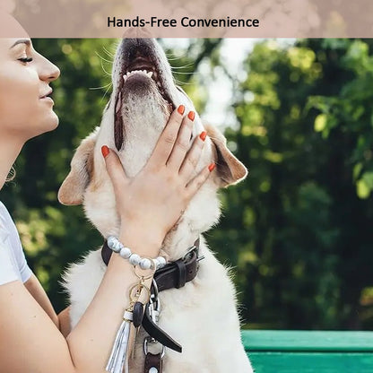 Luckybay Silicone Beaded Keychain Bracelet for Women – Stylish Car Key Ring Wristlet with Tassel, Waterproof, Lightweight & Comfortable by Luckybay | Apparel & Accessories > Handbag & Wallet Accessories > Keychains & Keyrings | Amurx