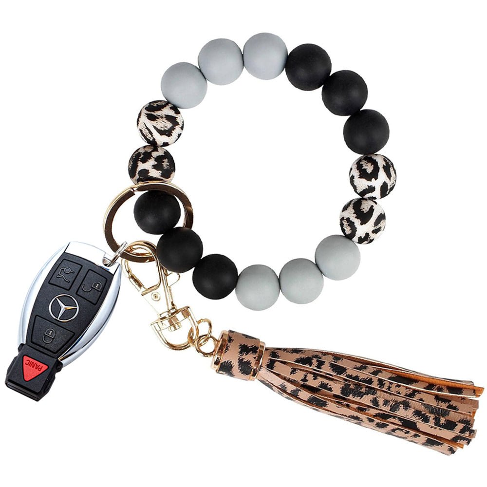 Luckybay Silicone Beaded Keychain Bracelet for Women – Stylish Car Key Ring Wristlet with Tassel, Waterproof, Lightweight & Comfortable by Luckybay | Apparel & Accessories > Handbag & Wallet Accessories > Keychains & Keyrings | Amurx