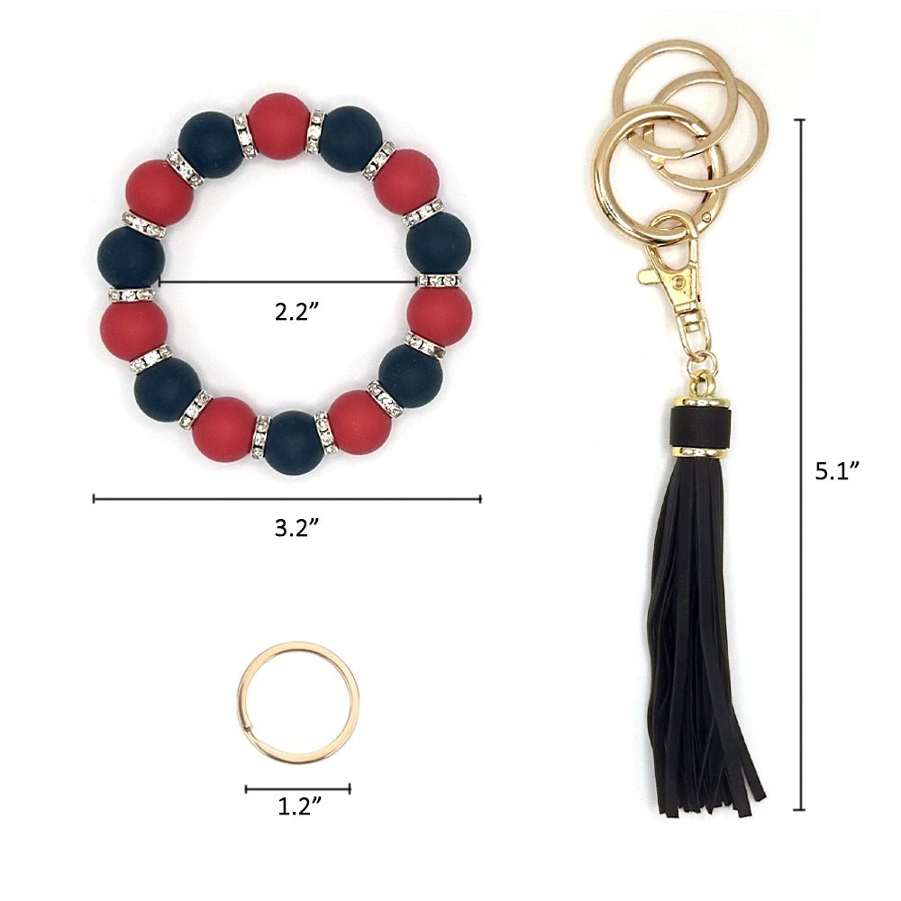 Luckybay Silicone Beaded Keychain Bracelet for Women – Stylish Car Key Ring Wristlet with Tassel, Waterproof, Lightweight & Comfortable by Luckybay | Apparel & Accessories > Handbag & Wallet Accessories > Keychains & Keyrings | Amurx