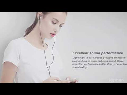 Kamon 5-Pack Wired Earbuds with Mic & Remote – In-Ear Stereo 3.5mm Headphones