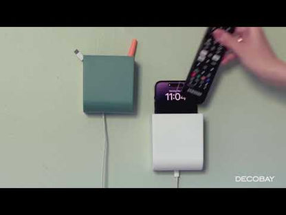 Luckybay D4 Wall Mount Phone Holder – Adhesive Stand with Cable Hole for Charging Phones, TV Remotes & Accessories – Multipurpose Organizer for Home & RV