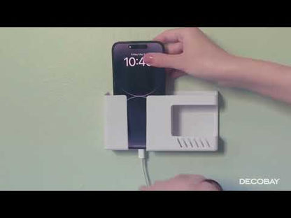 Luckybay D3 Wall Mount Phone Holder – Punch-Free Adhesive Storage Box for Phone Charging, TV Remote & Accessories – Bedside or Multipurpose Organizer